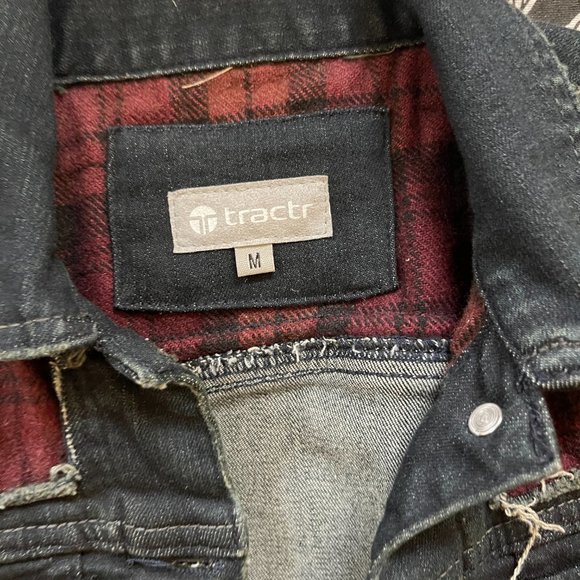 Jean Jacket with flannel patchwork Child Size Medium - Picture 2 of 4